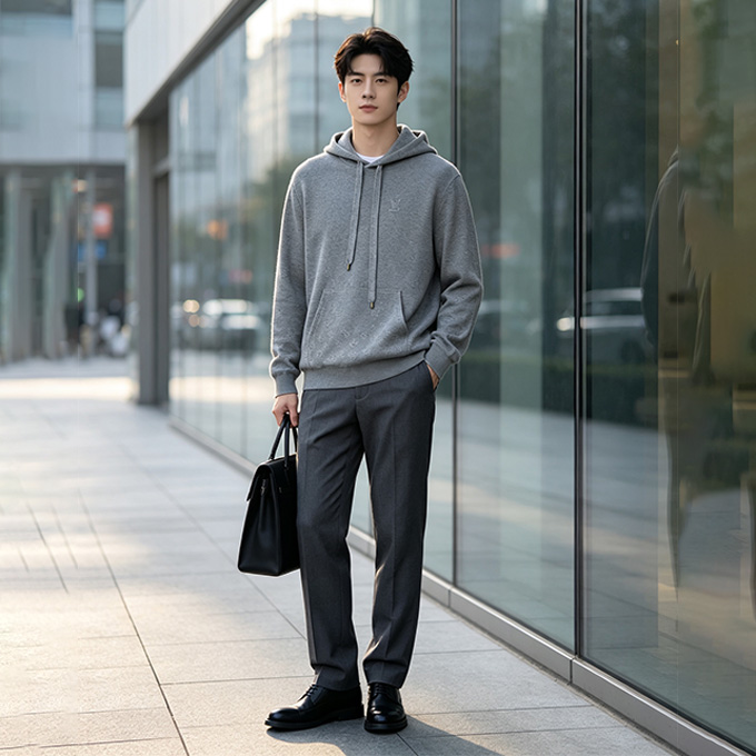 lv louis vuitton gradient monogram jacquard hoodie